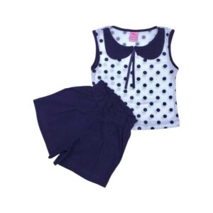 Conjunto para niñas puntos bobo baby rip y algodón pima color azul weinser