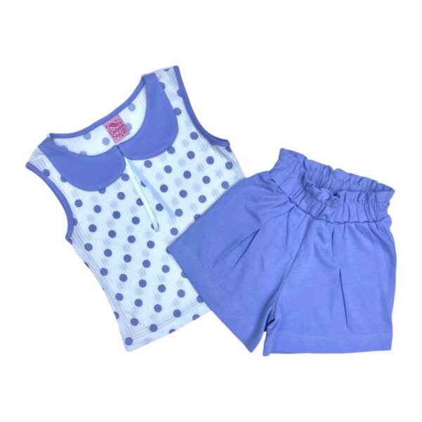 Conjunto para niñas puntos bobo baby rip y algodón pima color celeste weinser