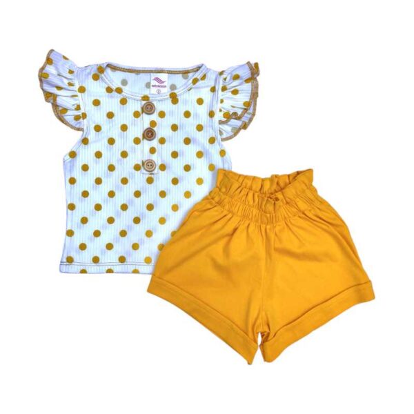 Conjunto para niñas puntos botón baby rip y algodón pima color amarillo weinser